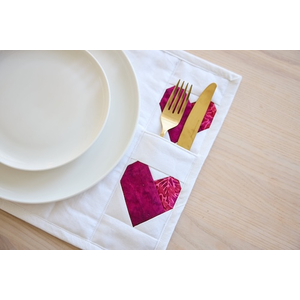 Heart Placemat with Cutlery Pockets