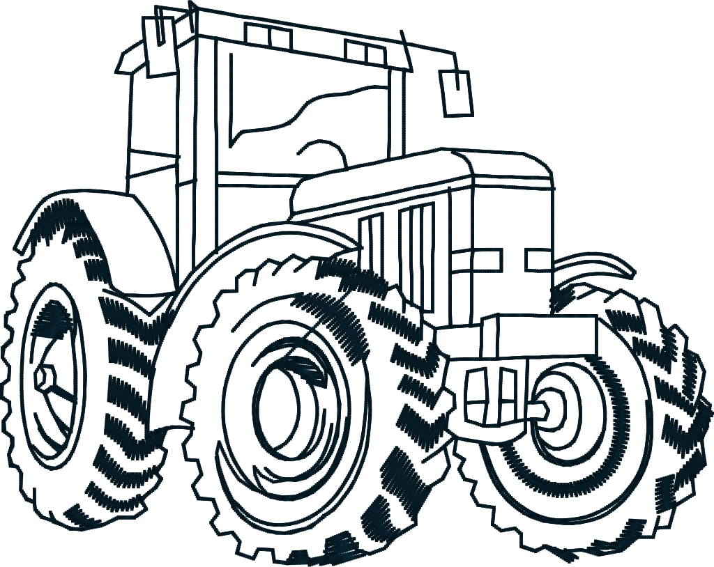 Farm Tractor Outline
