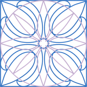 Square Quilt Flower - Chain Stitch