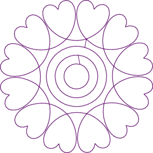 Circle Hearts Quilt Design 