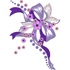 Purple Flowers with Bow Design