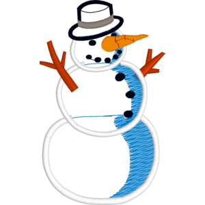 Cheerful Snowman Embroidery Design