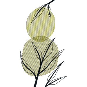 Sheer Background Line Art - Leaves