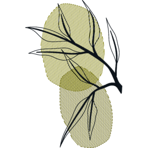 Sheer Background Line Art - Leaves