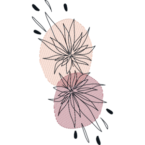 Sheer Background Line Art - Two Flowers